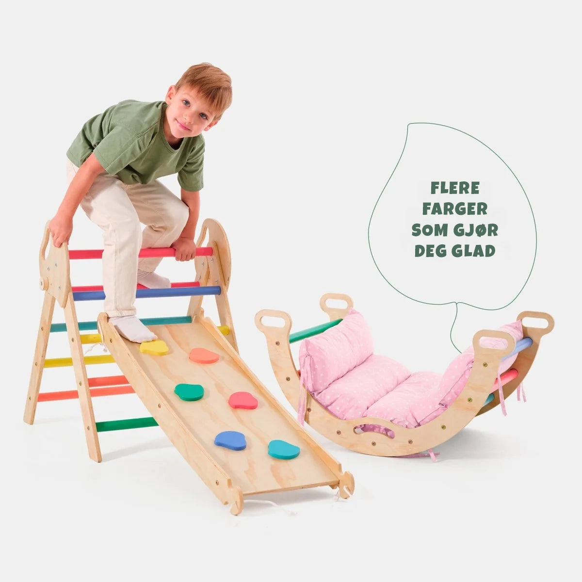 4-i-1 Montessori Klatrestativ – Regnbue (1-3 år) - detaljbilde 12 - KUL KID
