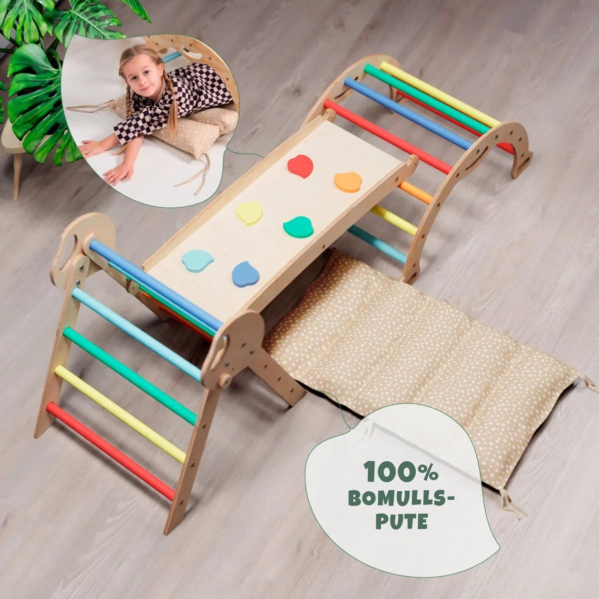 4-i-1 Montessori Klatrestativ – Regnbue (1-3 år) - detaljbilde 10 - KUL KID