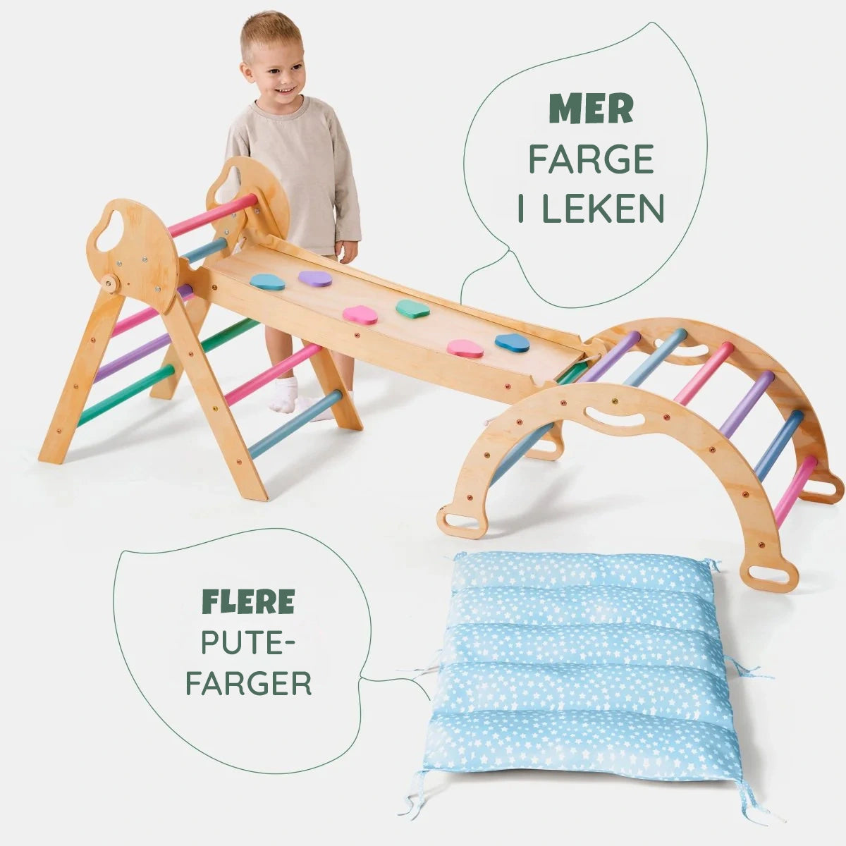 4-i-1 Montessori Klatrestativ – Pastell (1–3 år) - detaljbilde 8 - KUL KID