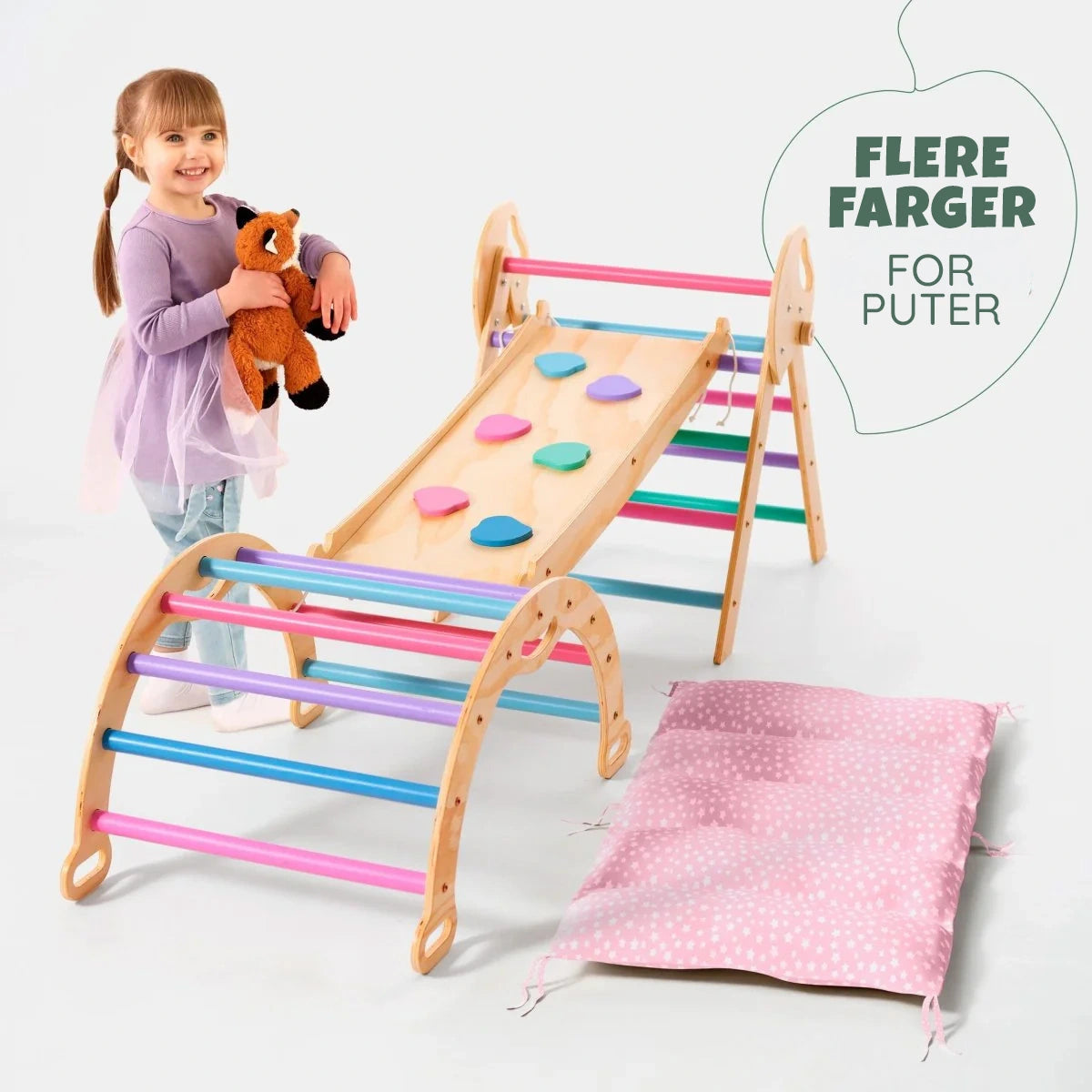 4-i-1 Montessori Klatrestativ – Pastell (1–3 år) - detaljbilde 9 - KUL KID
