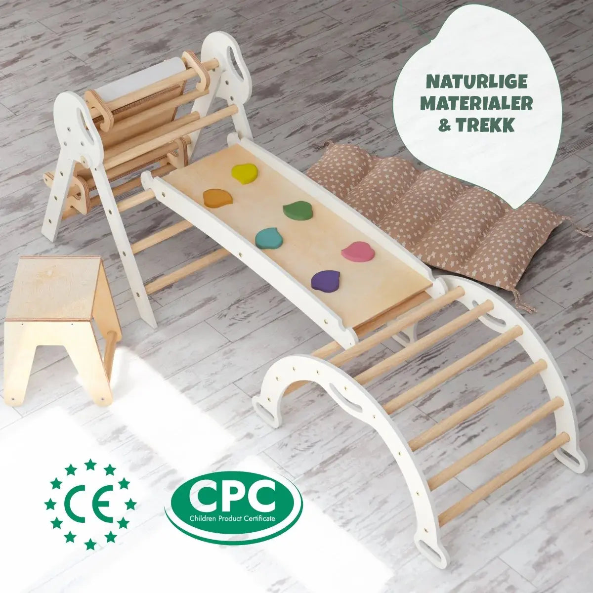 4-i-1 Montessori Klatrestativ med Kunsttavle (1-3 år) - detaljbilde 9 - KUL KID