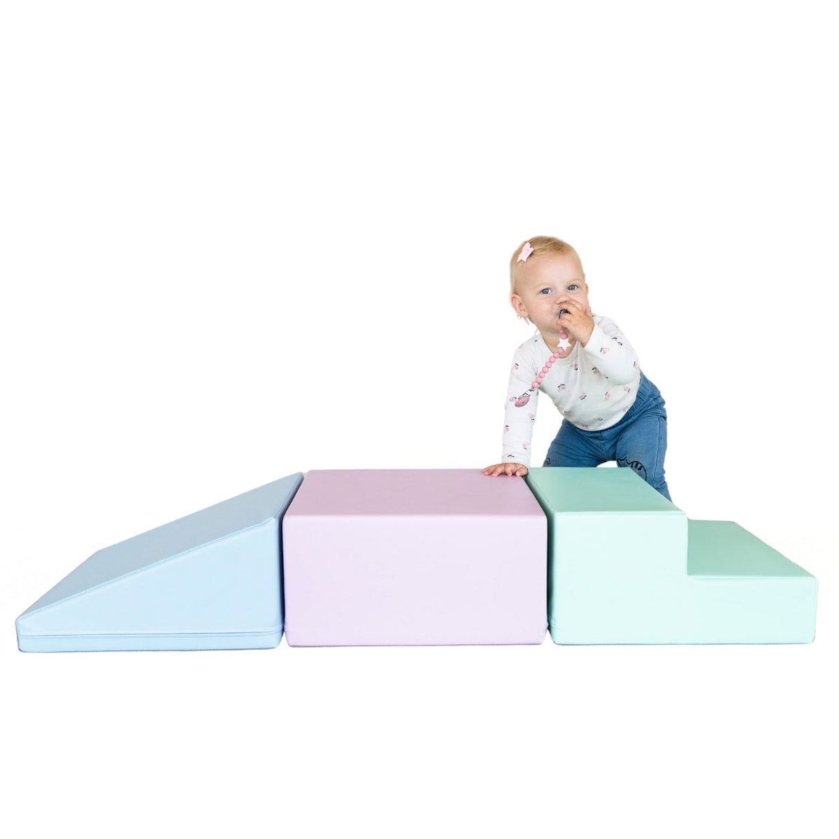 Klatresett i skum for baby - First Step Climber (3 deler) – Pastellmiks