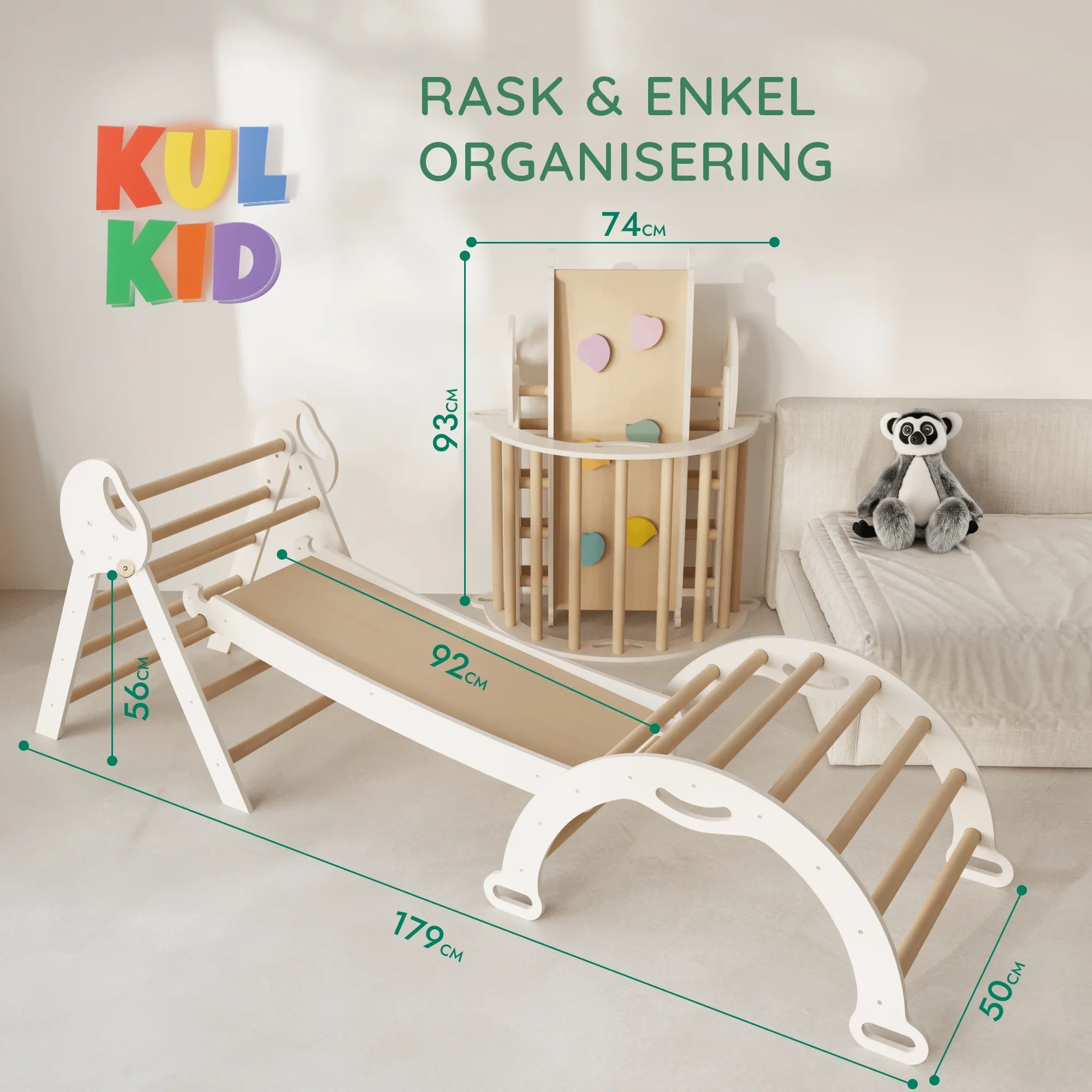 4-i-1 Montessori Klatrestativ (1–3 år) - detaljbilde 6 - KUL KID